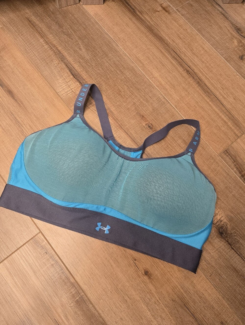 Under Armour Sports Bra Large – Blue & Gray Performance Support